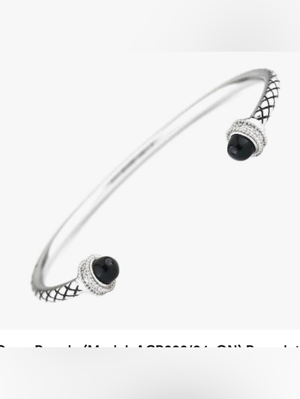 Andrea Candela Silver, Onyx and Diamond Bracelet